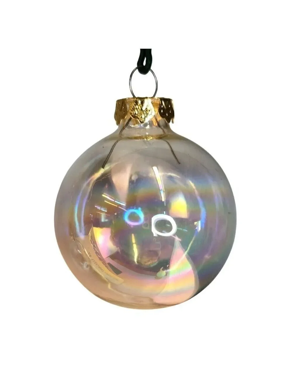 Holiday Crystal Glass Christmas Tree Ornaments Set 23 Pc 3 Sizes Gold Caps Vinta
